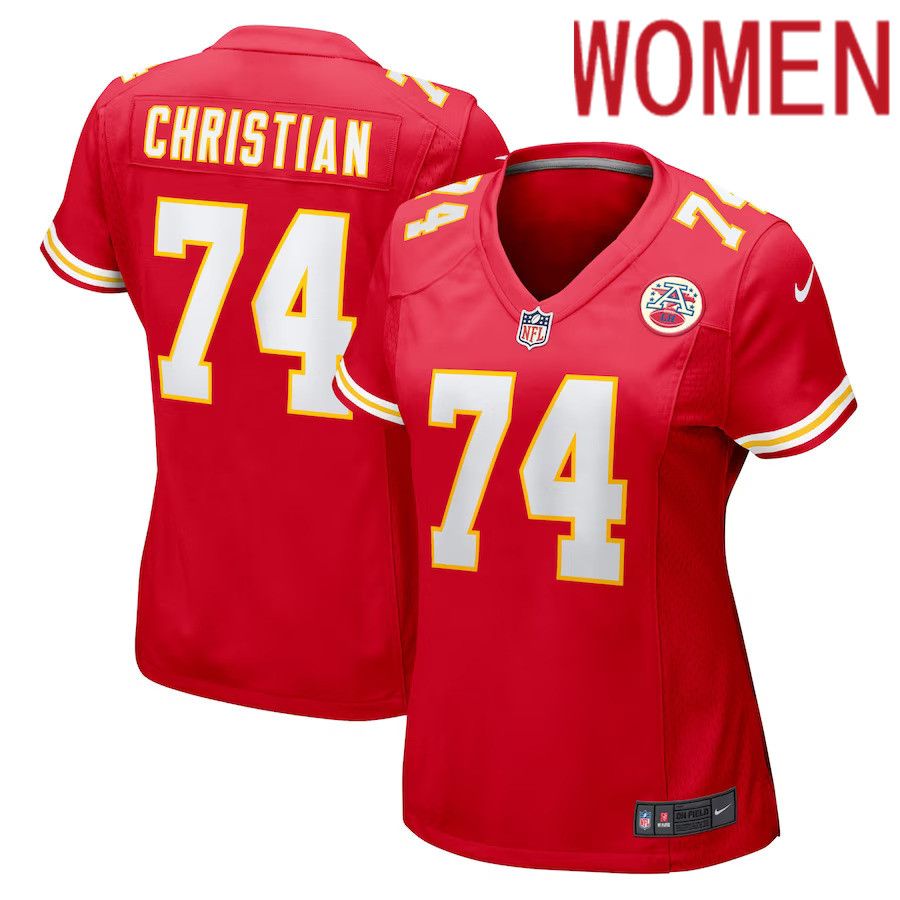 Women Kansas City Chiefs 74 Geron Christian Nike Red Game Player NFL Jersey